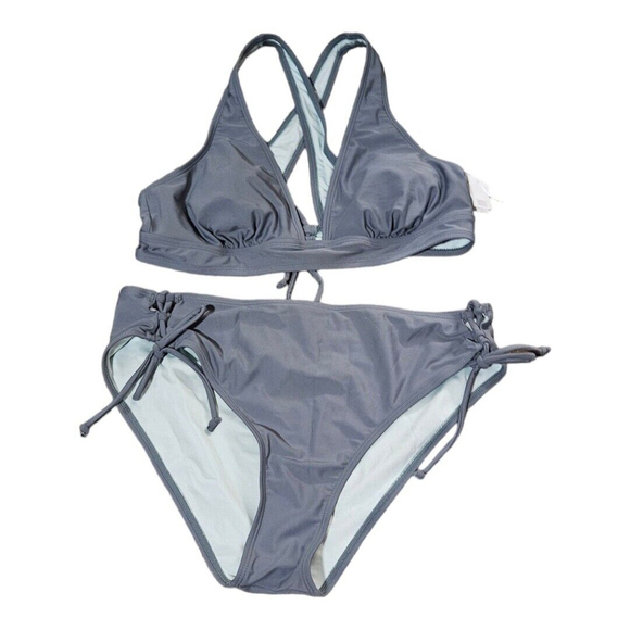 NWT Cupshe Womens Green Tie Sides Double Strap Bikini Swimwear Size M - Picture 1 of 9